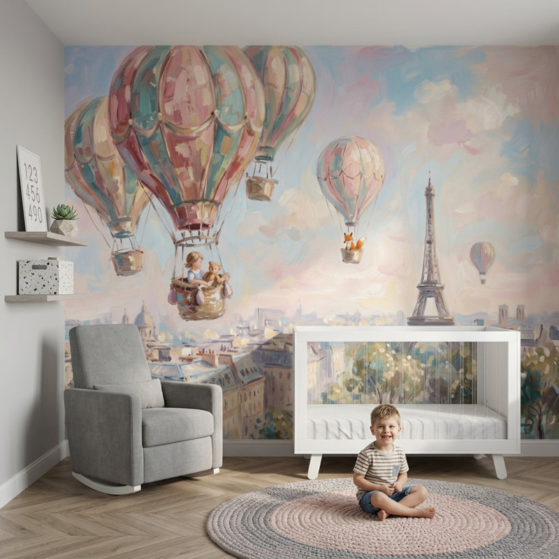 Papier peint tour Eiffel Paris, 160 po x 108 po, Peler et coller