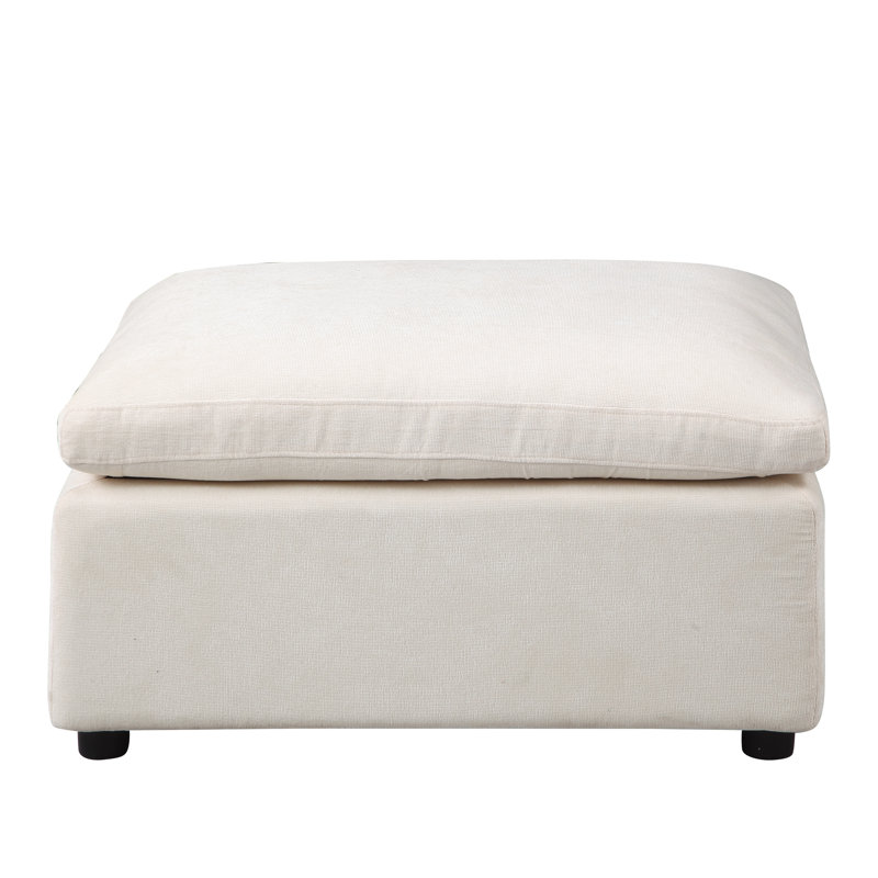 Canapé modulaire moderne en chenille beige - amovible et réglable pour un confort optimal