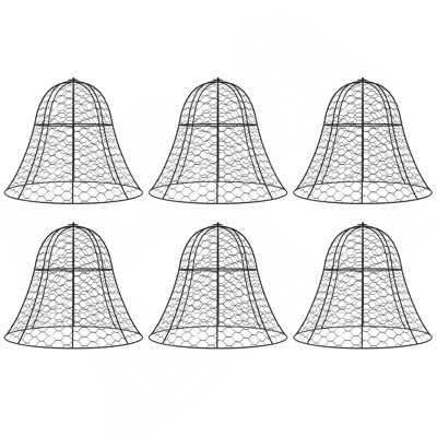Outsunny Garden Chicken Wire Cloche, 16" X 13" Stackable Animal Plant Protectors, 6 Pack Of Metal Crop Cages To Keep Animals Out, Black