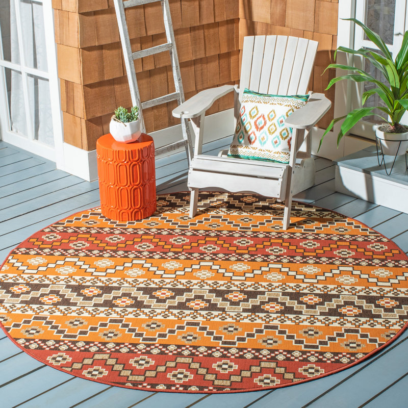 Tapis intérieur / extérieur Northpoint Southwestern, Rond 6 pi 7 po