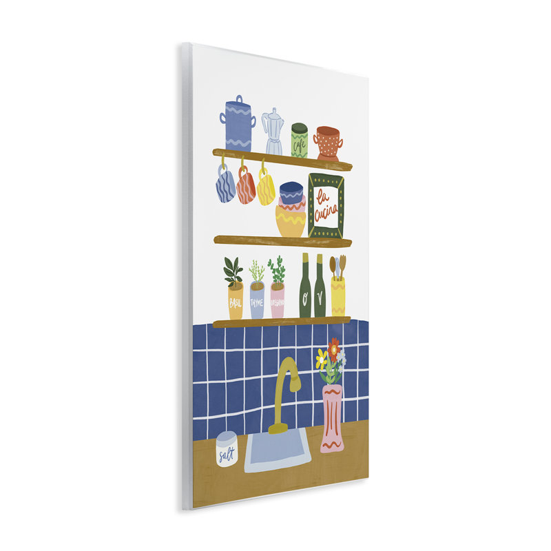 Étagère à épices italienne, plaque murale, par Amanda Houston, 19" H x 13" W