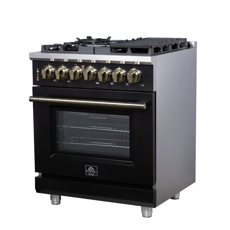 Cuisinière à double carburant 30 po Massimo, Noir