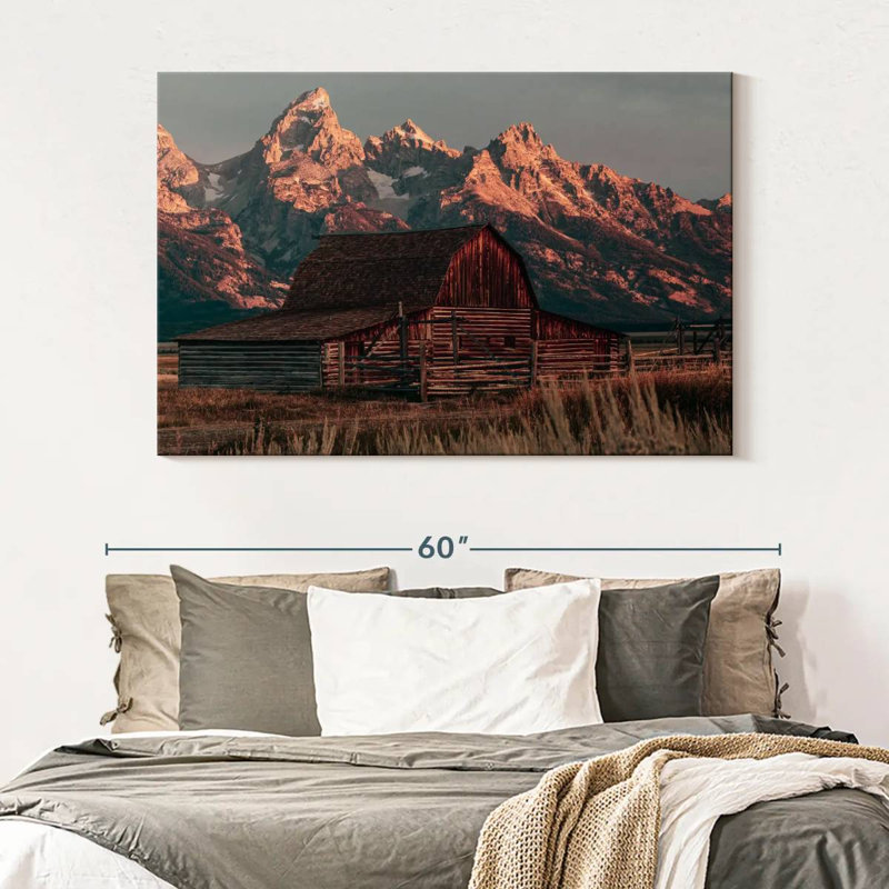 Lilie Scenic Teton Barn, H 34 po x l 51 po