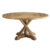 Column Round Pine Wood Dining Table