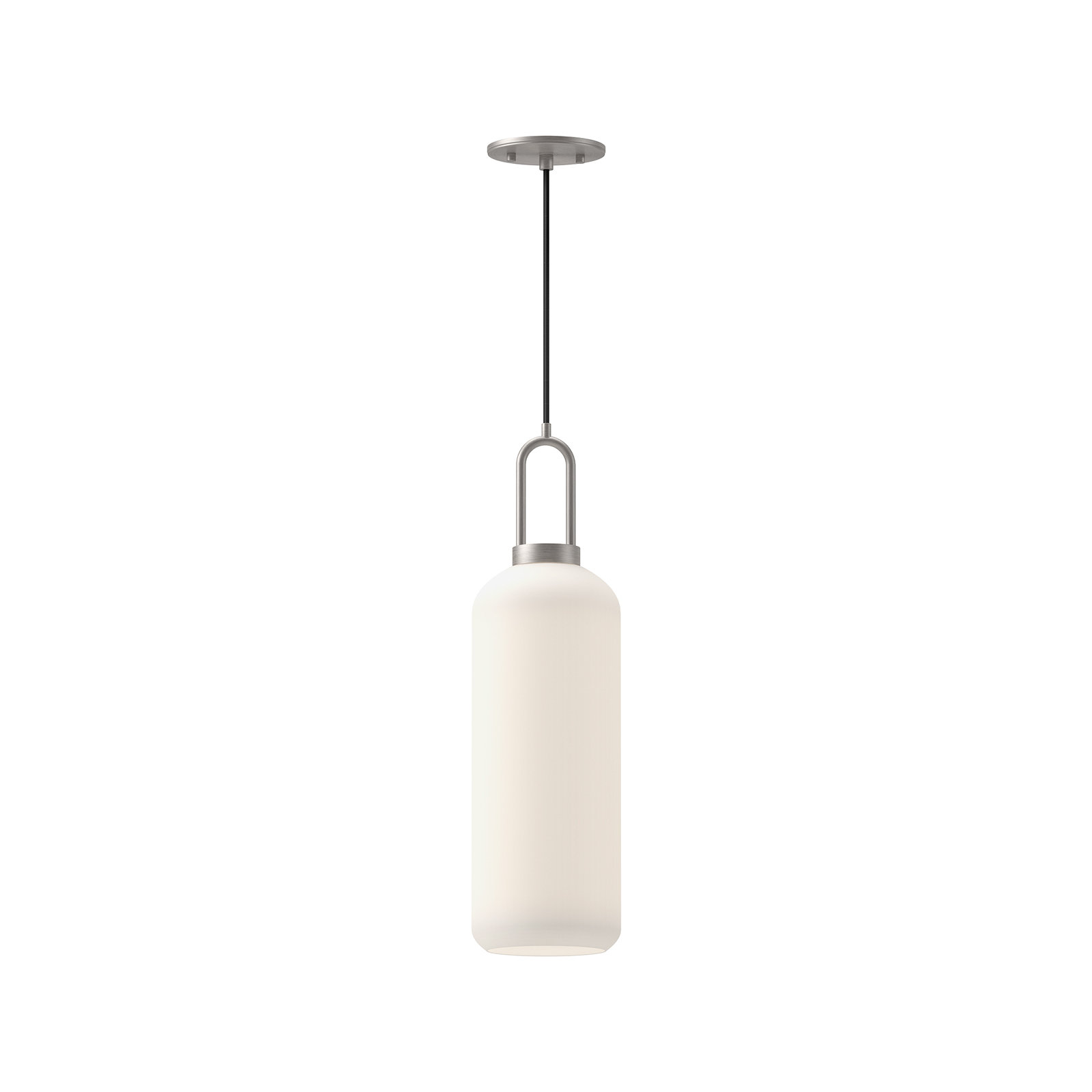 Minneapolis Single Light Glass Pendant, Brushed Nickel, Opal, 20.75" H x 6" W x 6" D 