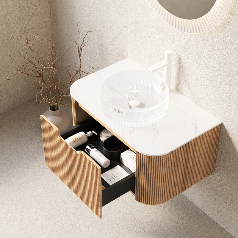 Wall Mounted Single Double With Glass Top