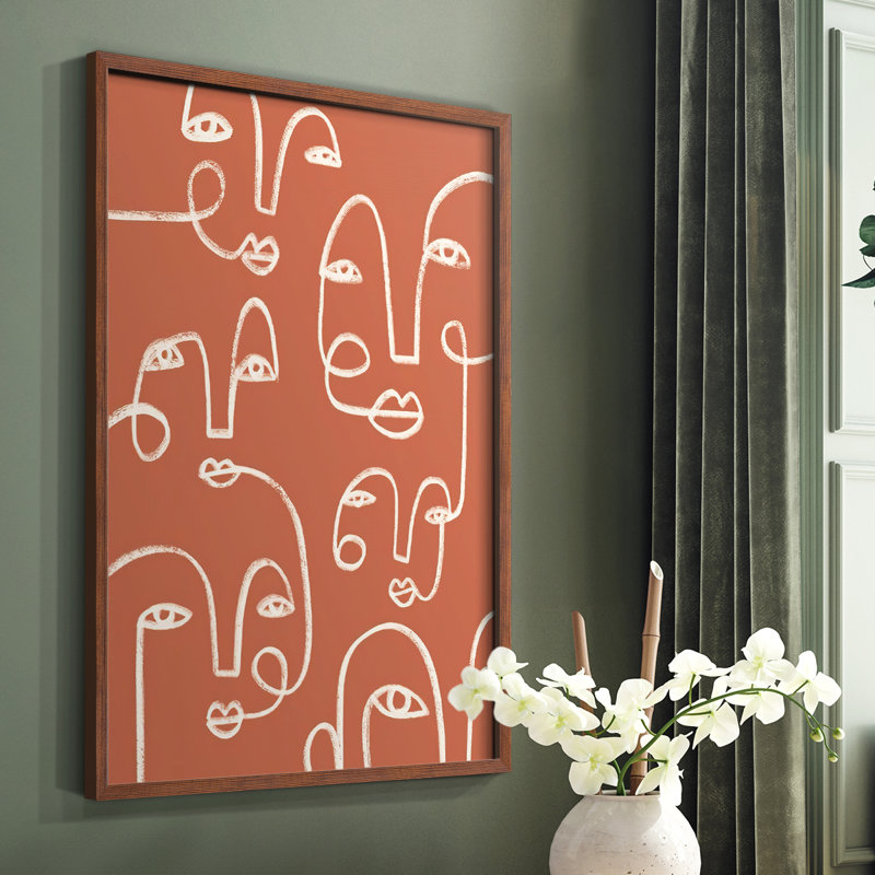 Reproduction encadrée Conn Connue Expressions II - bois massif, Brun, H 14 po x l 11 po