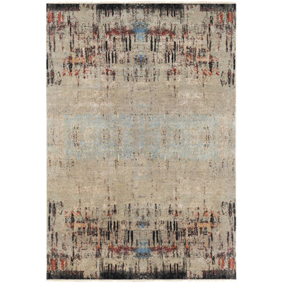 Tapis chameau / turquoise noué à la main Colaba