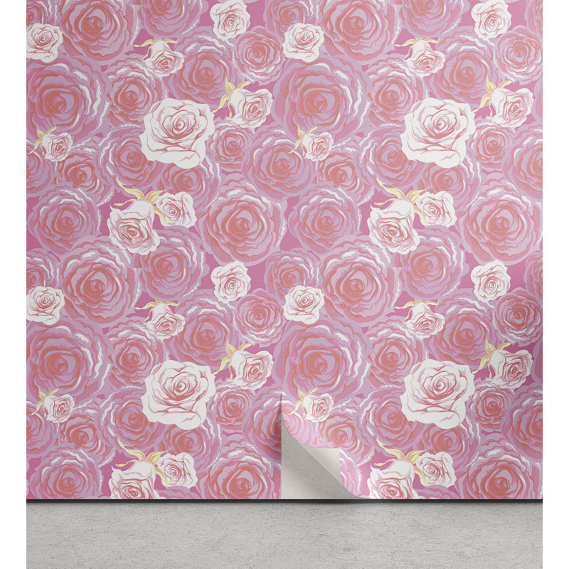 Panneau de papier peint adhésif Inta Flowers, L 13 po x L 100 po