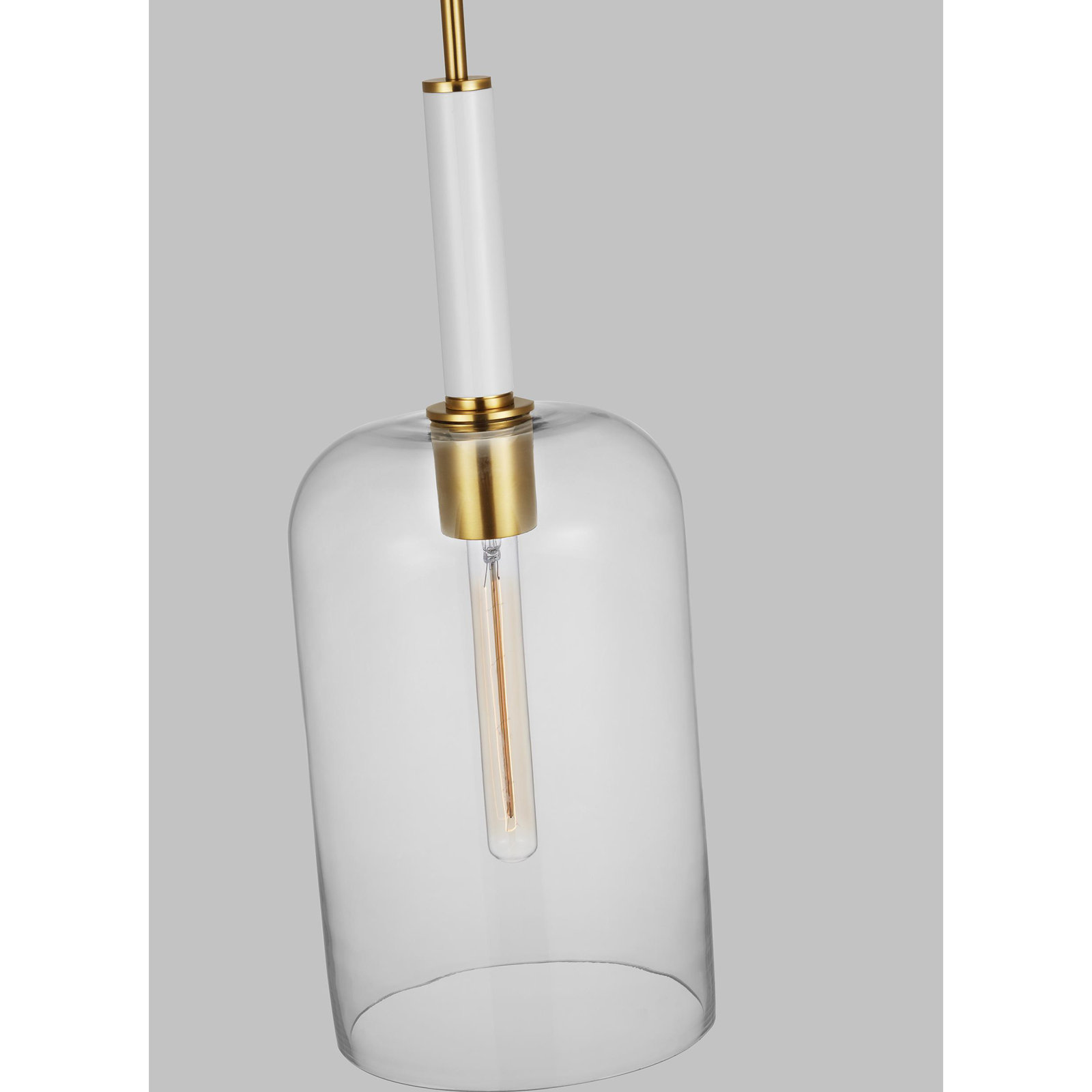 Tegan Single Light Glass Dimmable Pendant, Burnished Brass