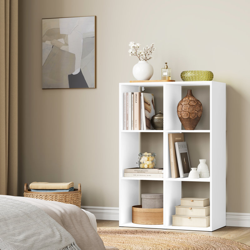 60cm W Cube Bookcase, (3 Shelves) 89.5cmH x 60cmW x 29cmD, White