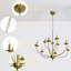 Lustre 79 cm L x 79 cm P x 173 cm H, en fer doré, réglable