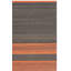 Tapis rayé en laine / coton tissé à la main Amerina Kilim - orange / gris-12415166