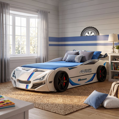 Ashar Race Car Platform Bed With Trundle