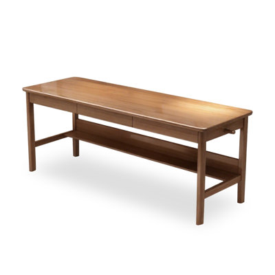 Bureau rectangulaire en bois massif et manufacturé avec 3 tiroirs Burlywood