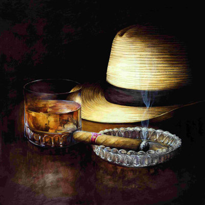 " Painted Fedora And Cigar "