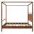 Modern Solid Wood King Size Canopy Bed Frame, 4-Poster Platform Bed with Built-in Headboard, No Box Spring Needed, Walnut Finish, Easy Assembly, Minimalist Bedroom Furniture-939111075-925467980-925467982