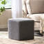 Tabouret de pieds en coton gris doux fabriqué à la main - taille 16,02 pouces, bel extérieur avec éléments, aucun assemblage requis