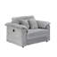 «Chaise d'appoint rembourrée grise avec rangement - Meuble peu encombrant pour petits appartements»-118034727