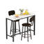 Ensemble de salle à manger industriel haut, table de pub compacte 3 pièces avec 2 tabourets confortables, 2 tailles et 4 options de couleurs pour le studio et le café-244937530-243436575