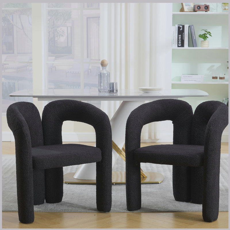 Ensemble de 2 chaises de salle à manger rembourrées, Noir