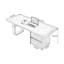 Bureau rectangulaire noir massif + bois manufacturé + acrylique avec 2 tiroirs-2048177629-2048177631