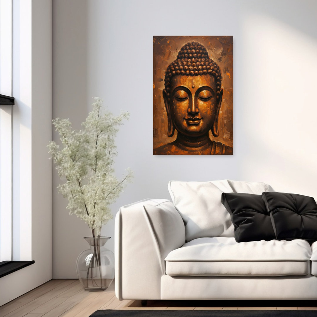 Golden Buddha Meditation Peaceful Serene Tranquil Wall Art Print