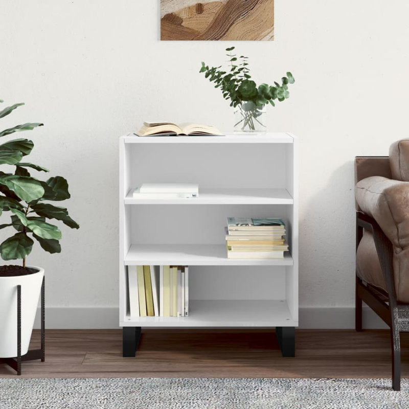 Michalyn 70cm H x 57cm W Standard Bookcase, High Gloss White