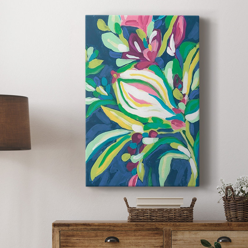 «Blue Tropics II» sur toile, H 18 po x l 12 po x P 1 po