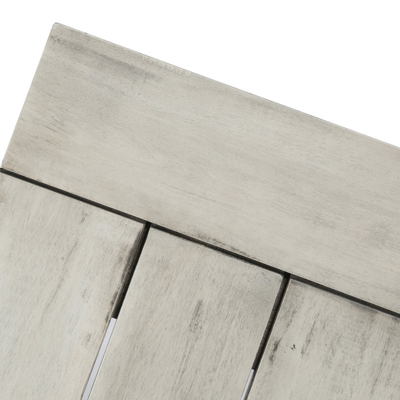 Banc en bois rustique gris, avec des panneaux de lattes attrayants, 62,79 pouces de long x 17,36 po de hauteur, élégant