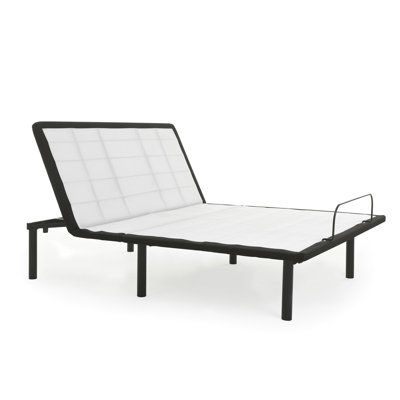 Grey Metal Adjustable Base For Full Bed, Head Up Adjustment, Wired Remote Access, Comfort Enhancing, 73 In Depth, 53 Width, 15 Height, 81.2 Lbs Weight Bed Base, Adjustment With Operation, Increase