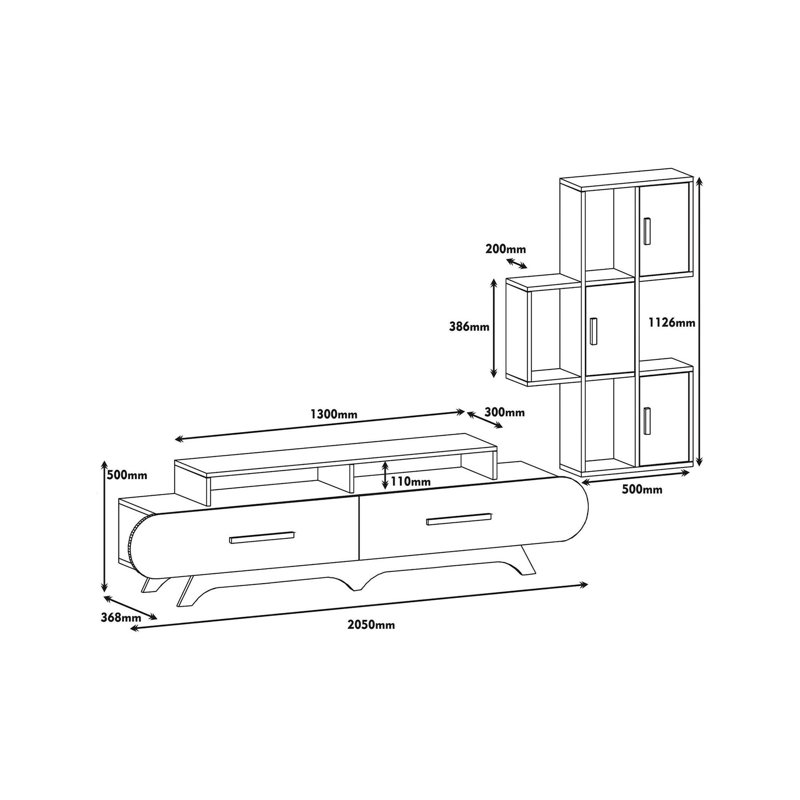 Dporchi Unfinished TV Stand for TVs up to 88"