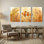 Animaux, aquarelle, poisson clown, corail, ensemble de 3 impressions sur toile