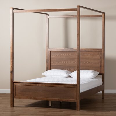 Ali-Hassun Solid Wood Low Profile Canopy Bed -  Latitude Run®, 6361160201E748DC81093F57C7803343
