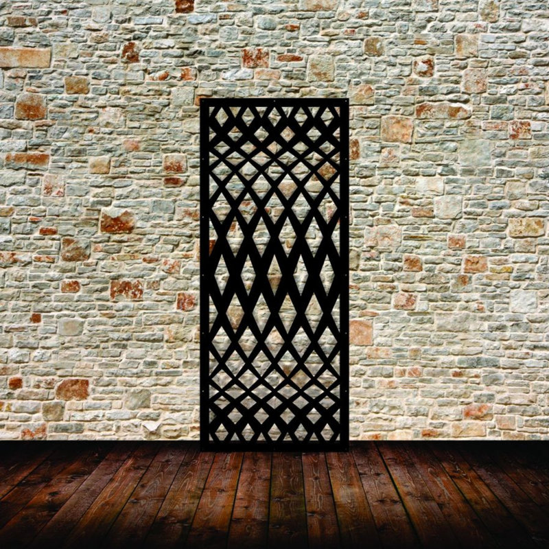 Dime Geometric Aluminum Laser-Cut Privacy Screen Panel  – Powder-Coated Outdoor Metal Wall Art, Decorative Garden Fence Privacy Divider