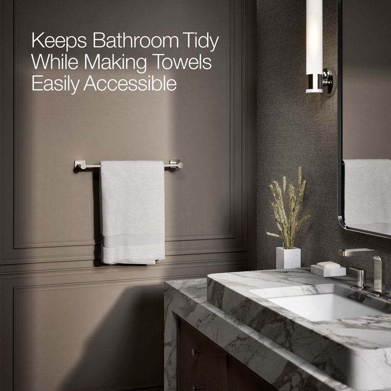 Parallel Towel Bar, Polished Nickel, 18"W