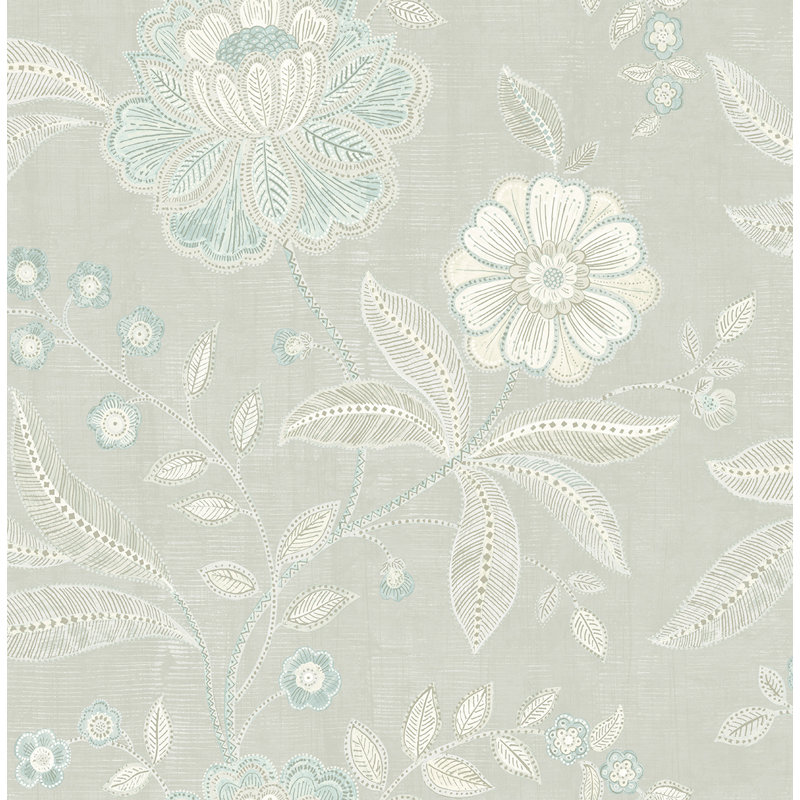 Rouleau de papier peint lisse L 33 pi x l 20,5 po Ramirez, Gris / bleu