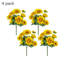 Buisson de tournesol artificiel, paquet de 4 - fausses fleurs jaunes 9 tiges chacune - H 18,9 po Home Decor-143764947