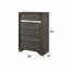 Commode 5 tiroirs Naima, finition grise