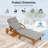 Adjustable Outdoor Lounge Chair Acacia Wood Frame with Cushions-2107666147-2107666145