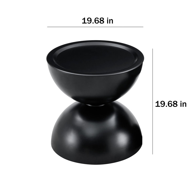 Table basse simple Cindia, H 19,68 po x L 19,68 po x l 19,68 po, Noir