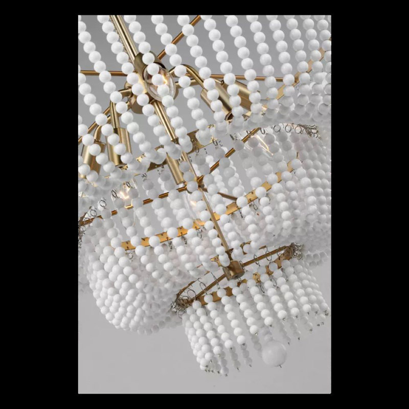 Reeves 6 - Light Dimmable Tiered Chandelier, Satin Brass