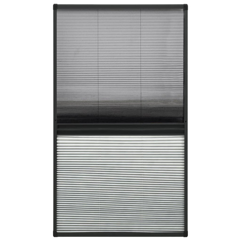 Symple Stuff Plisse Insect Screen For Windows Aluminium 110X160cm With Shade, Black, 120 cm L x 80 cm W