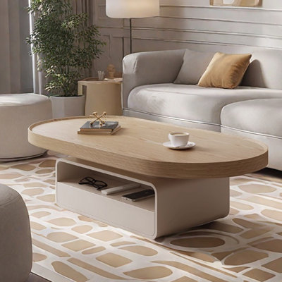 Japanese log style solid wood coffee table