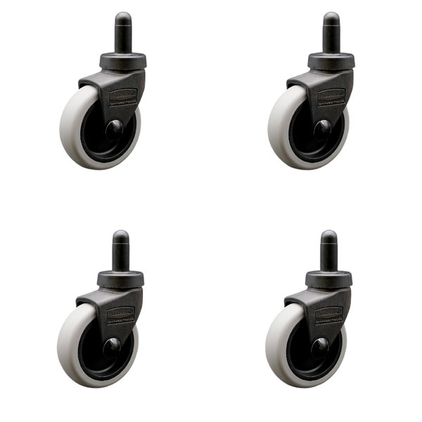BuyCasters Roues de rechange pour seaux de balai Rubbermaid – Lot de 4 à 3 pouces