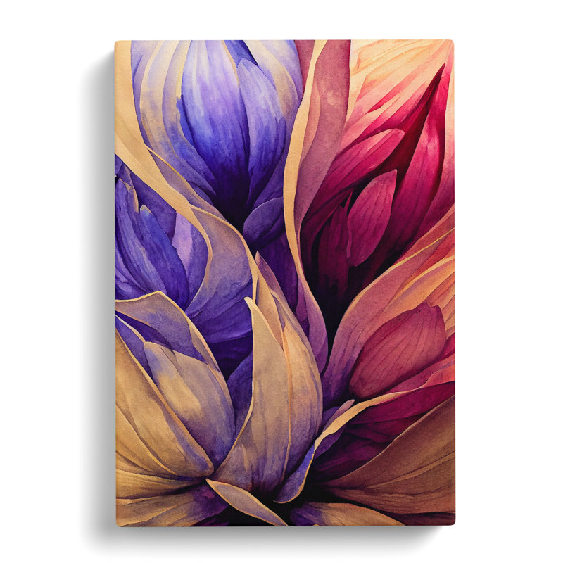 Lively Flowers Abstract - Wrapped Canvas Print, 50cm H x 35cm W x 3cm D