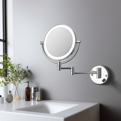 Miroir mural rond en métal