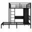 Lit superposé double au-dessus d'un lit simple en métal avec bureau pliant, garde-robe à DEL, peu encombrant / réduit le bruit