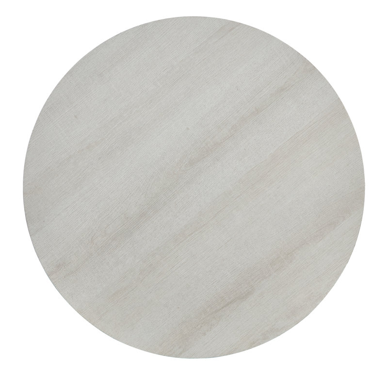 Table basse ovale à 3 tablettes en bois avec deux tables de bout, blanc, style contemporain pour le salon
