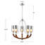 Lustre tulipe à bras en bois 5 lumières Hondo 24 pouces